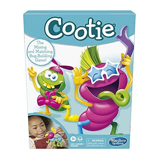 Hasbro Gaming Cootie Mixing and Matching Bug-Building Game for Preschoolers and Kids Ages 3 and Up, for 2-4 Players