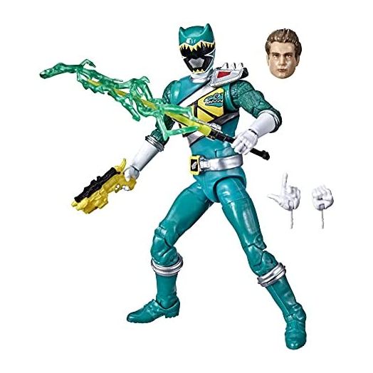 Power Rangers Lightning Collection Dino Charge Green Ranger 6-Inch Premium Collectible Action Figure Toy with Accessories, Ages 4 and Up