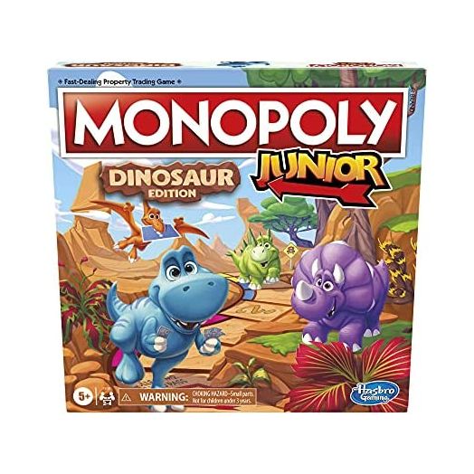 Monopoly Junior Dinosaur Edition Board Game, Kids Board Games, Fun Dinosaur Toys