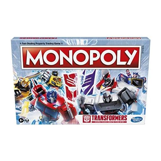 Monopoly: Transformers Edition Board Game for 2-6 Players Kids Ages 8 and Up, Includes Autobot and Decepticon Tokens