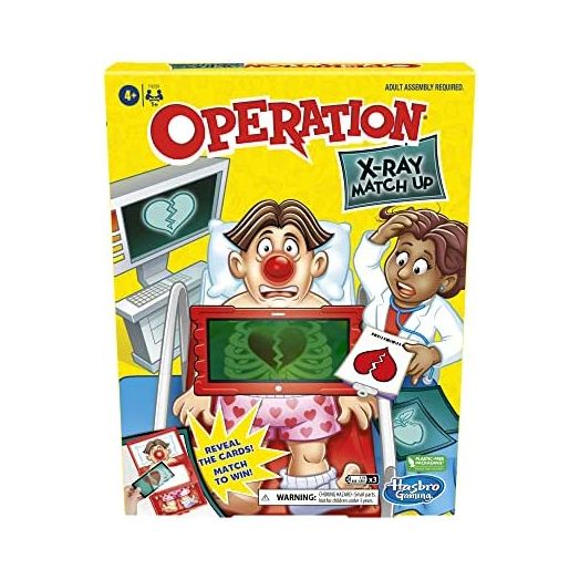 Operation X-Ray Match Up Board Game for 2 or More Players, Matching Game for Kids Ages 4 and Up, with Lights and Sounds