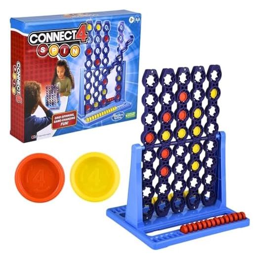 Hasbro Gaming Connect 4 Spin Game, Features Spinning Connect 4 Grid, 2 Player Board Games for Family and Kids, Strategy Board Games, Ages 8 and Up