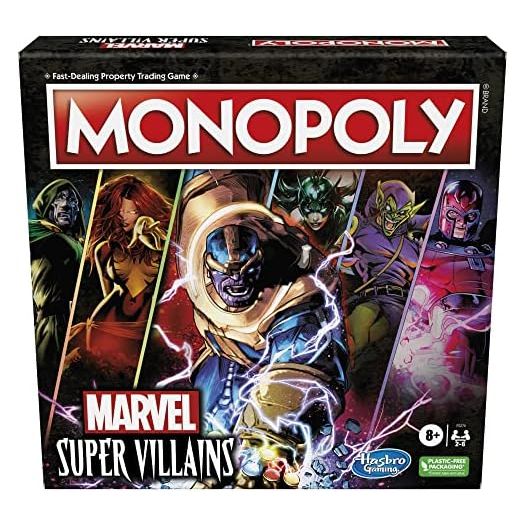 Monopoly: Marvel Super Villains Edition Board Game for Families and Kids Ages 8 and Up, Marvel Game for 2-6 Players