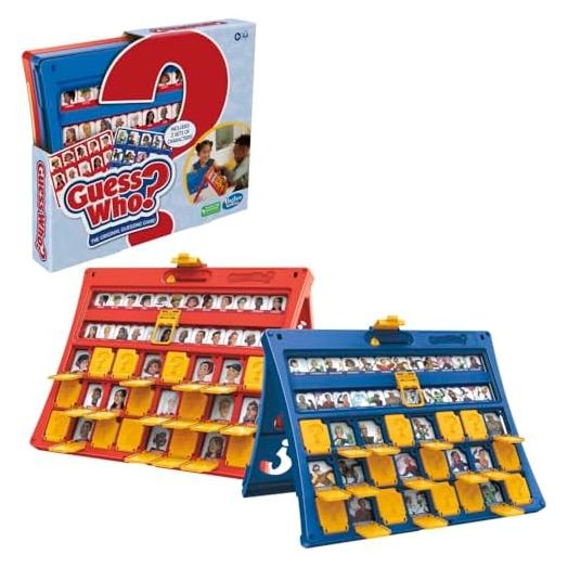 Hasbro Gaming Guess Who Original,Easy to Load Frame,Double-Sided Character Sheet,2 Player Board Games for Kids,Guessing Games for Families,Ages 6 and Up