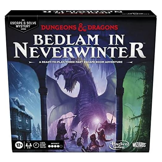 Hasbro Gaming Dungeons & Dragons: Bedlam in Neverwinter Board Game, Escape Room, Cooperative Strategy Games for Ages 12+, 2-6 Players, 3 Acts Approx. 90 Mins Each