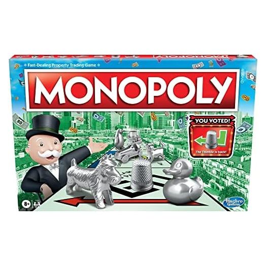 Monopoly Game, Family Board Games for 2 to 6 Players & Kids Ages 8 and Up, Includes 8 Tokens (Token Vote Edition)