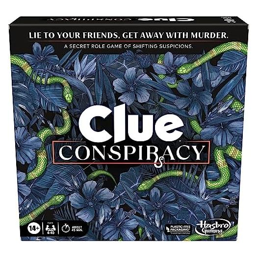 Clue Conspiracy Board Game for Adults and Teens, Great Halloween Party Game, Secret Role Strategy Games, Ages 14+, 4-10 Players, 45 Minutes, Mystery & Party Games
