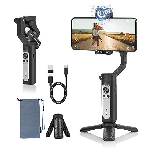 hohem iSteady V2, 3-Axis Gimbal Stabilizer for Smartphone Handheld Phone Stabilizer Gimbal Face Tracking Gesture Control Type C Reverse Charging Vlog YouTube Live Video Record