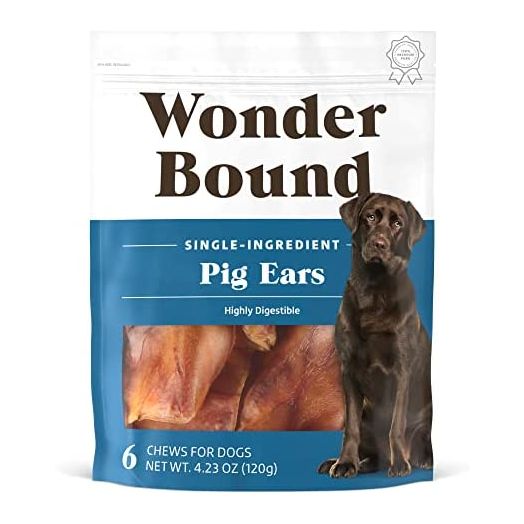 Amazon Brand – Wonder Bound Pig Ears Dog Treats, Highly Digestible, Minimally Processed
