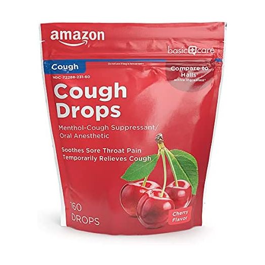 Amazon Basic Care Cherry Cough Drops, 160 count (Previously SoundHealth)