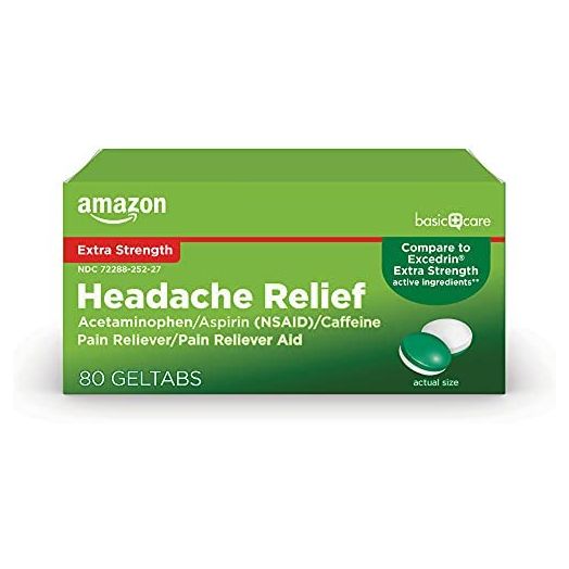 Amazon Basic Care Headache Relief, 80 Count Geltabs