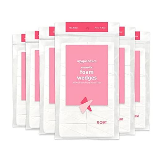 Amazon Basics Cosmetic Foam Wedges 32ct, (Previously Solimo) (Pack of 6)