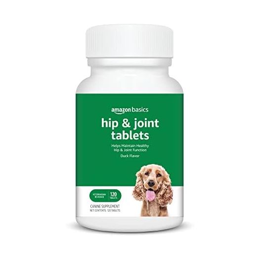 Amazon Basics Dog Hip & Joint Chewable Tablets, Duck Flavored, 120 Count (Previously Solimo)