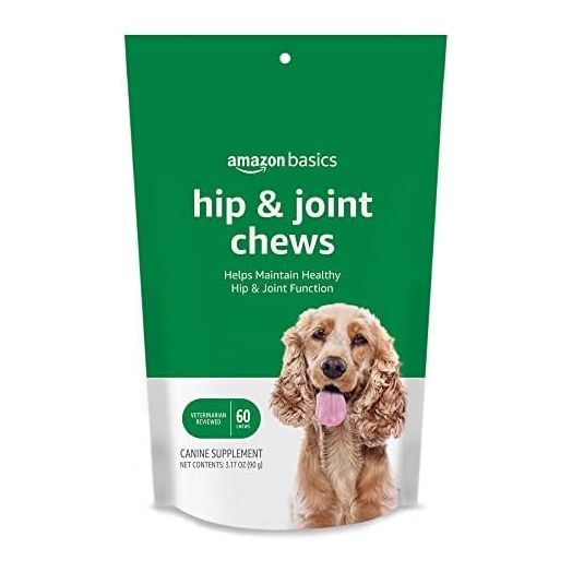 Amazon Basics Dog Hip & Joint Supplement Chews, 60 Count (Previously Solimo)