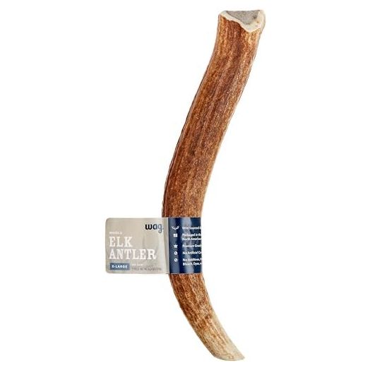 Amazon Brand - Wag Elk Antler - Whole - X-Large 9.5-10.5 inches (Best for Dogs over 45 lbs)