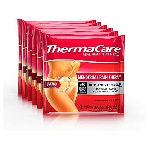 ThermaCare Portable Heating Pad, Menstrual Pain Relief Patches, Discreet Heat Wrap, 6 Count