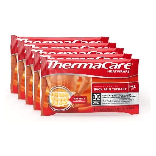 ThermaCare Portable Heating Pad, Lower Back and Hip Pain Relief Patches, L/XL Heat Wraps, 5 Count