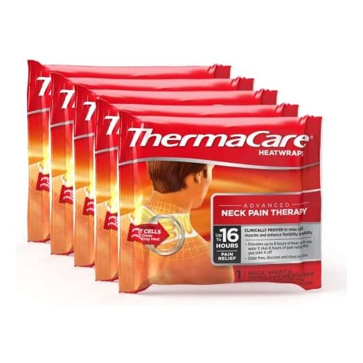 ThermaCare Heat Wraps, Neck & Shoulder Heating Pads & Pain Relief Patches, 5 Count