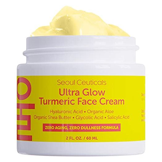 Korean Skin Care Turmeric Cream – Korean Face Moisturizer for Dull Dry Skin Korean Beauty Skincare – Salicylic Acid Cream + Hyaluronic Acid Cream + Glycolic Acid Cream – K Beauty for Glowing Skin 2oz