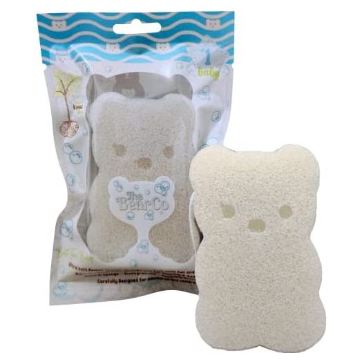 Baby Bath Sponge 100% Pure Natural Extra Soft and Smooth - Hypoallergenic and Completely Free of Fragrance, Colorant, Additives, Sulfates, Parabens, Phthalates, and Petroleum by BearCo.