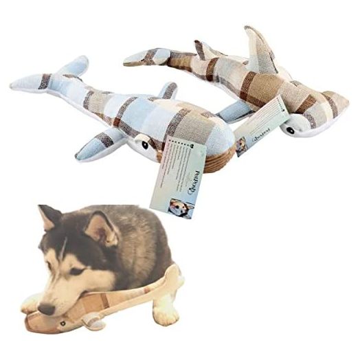 PETPOSH Dog Squeaky Large Toys (Set of 2) Durable Interactive Plush Toys for All Dog Sizes Small, Medium & Large, Helps Dental Health, Reduces Boredom and Best for Hide and Seek.