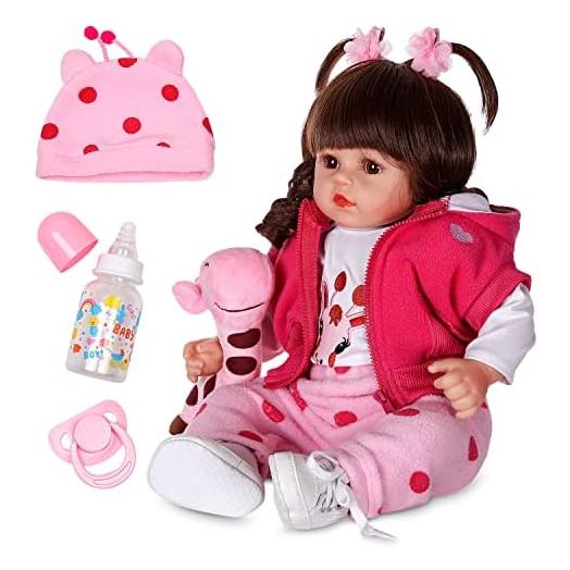 Reborn Baby Dolls - 18-Inch Realistic Baby Doll with Complete Baby Doll Accessories - Lifelike, Soft Silicone Newborn Girl Doll with Movable Arms and Legs - Comes with a Birth Certit
