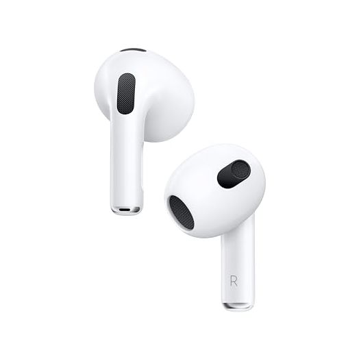 Apple AirPods (3rd Generation) Wireless Ear Buds, Bluetooth Headphones, Personalized Spatial Audio, Sweat and Water Resistant, Lightning Charging Case Included, Up to 30 Hours of Battery Life