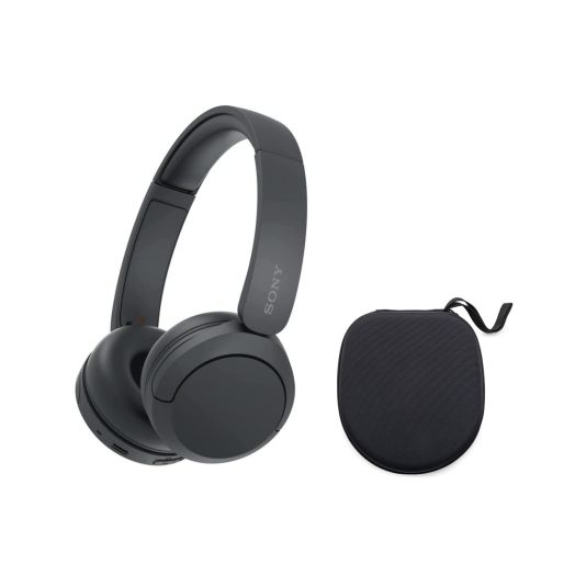 Sony WH-CH520 Compact Easy Carrying Wireless Bluetooth On-Ear Headphones with Microphone (Black) Bundle with Protective Hard Case for Headphones (2 Items)