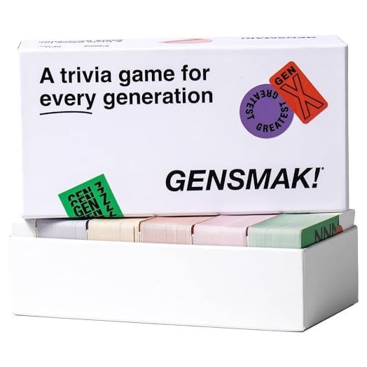GENSMAK! Party Game - Engaging Multi-Generational Trivia Game with Comedic Hints - Fun for Family and Friends, Adults and Teens - Ages 10+, 2+ Players, 10+ Min Playtime
