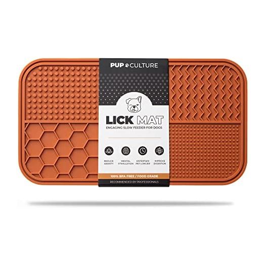 Pup Culture Dog Lick Mat for Dogs, Feeding Pad for Anxious Pets Plus 4 Different Puzzles for Brain Stimulation, Supports Mental, Dental, and Digestive Health, Bite Resistant and Heavy Duty