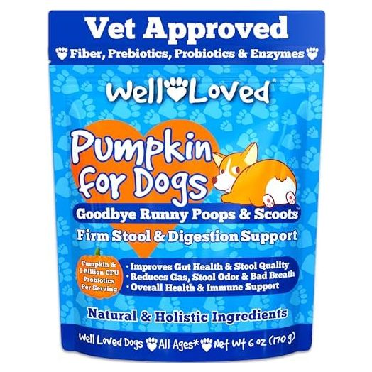 Pumpkin for Dogs - Pumpkin Puree, Canned Pumpkin (Alternative), Fiber for Dogs, Probiotic Powder, Pumpkin Powder, Dog Diarrhea, Digestive Support, Perfect for Firm Poops and No Scoots, 6 oz