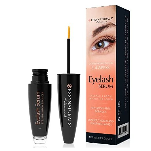 EssyNaturals Eyelash and Brow Growth Serum Irritation Free Formula, 3 Months Supply (3ml)