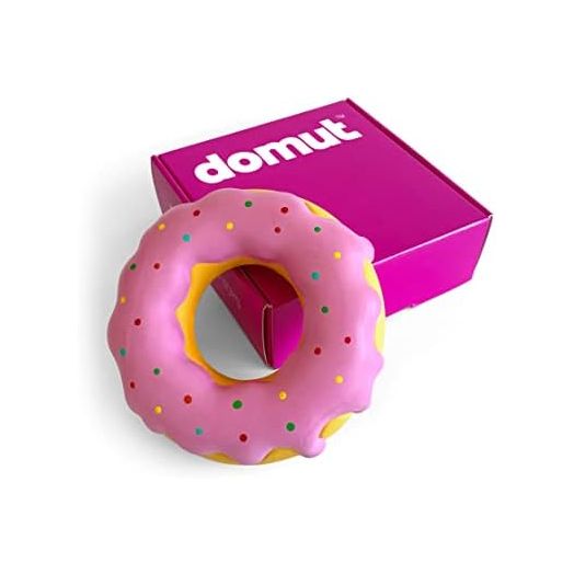 Donut Dog Toys - Dog Toys for Aggressive Chewers - Durable Dog Chew Toy - Rubber Dog Toys for Medium, Large Breeds - Tough Dog Toys - Heavy Duty Dog Toy - Dog Birthday Gift (1 x Pink)