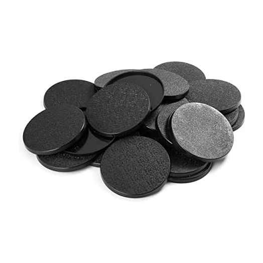 60mm Textured Plastic Round Bases Wargames Table Top Games 25 Count