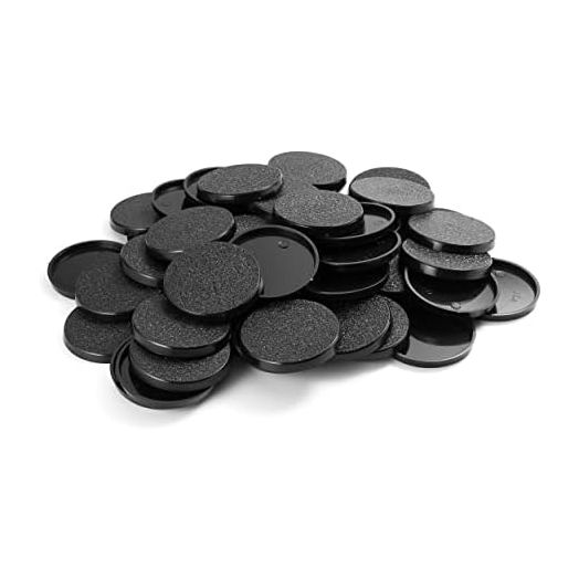 40mm Textured Plastic Round Bases or 1.57 inch Wargames Table Top Games 100 Count