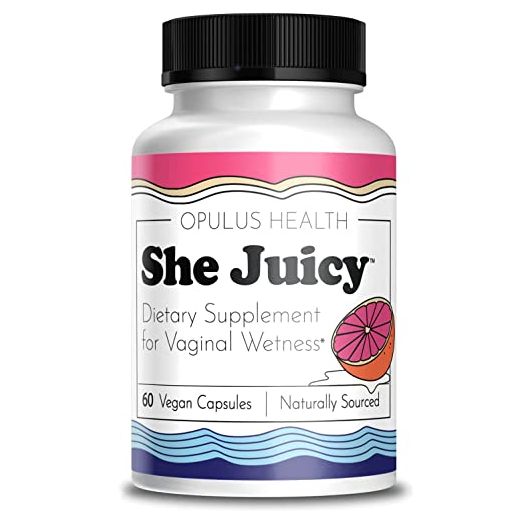 She Juicy Vaginal Moisturizer - 60 ct for Vaginal Moisture and Lubrication - End Vaginal Dryness with Slippery Elm Bark - Made in USA