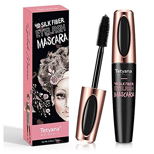 4D Silk Fiber Lash Mascara Waterproof, Luxuriously Longer, Thicker, Voluminous Eyelashes, Long-Lasting, Dramatic Extension, Smudge-proof, Hypoallergenic Formula