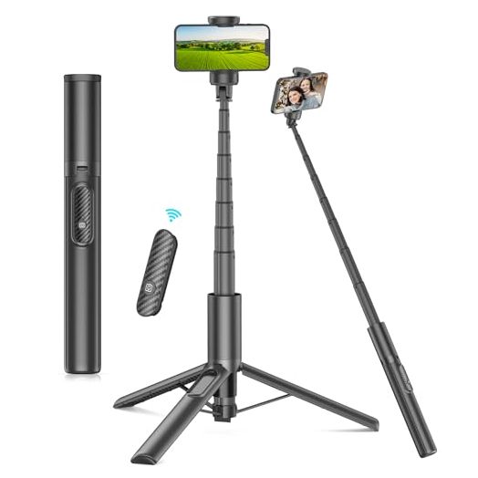 60" Phone Tripod & Selfie Stick with Remote for Cell Phone 4"-7", Portable Smartphone Tripod Stand Compatible with iPhone Android, Lightweight Travel Tripod for Selfies Video Recording Vlog