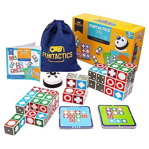 FUNTACTICS XXL Matching Talent Puzzle Game, Family Board Games for Children and Adults, Educational and Analytical Toy for Kids from Age 3+
