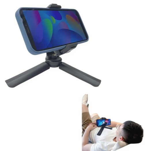 iPhone Desk Stand | Stream & Watch Movies in Bed | Fits Cellphones 2.3-3.4" Wide, (Black)