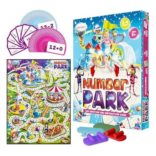 Number Park - Addition & Subtraction Math Games for Kids Ages 5-8 - Fun Educational Learning Game - Math Board Games for Kids - Learning Games for Kindergarten & Up - Math Game Learning Games Gift