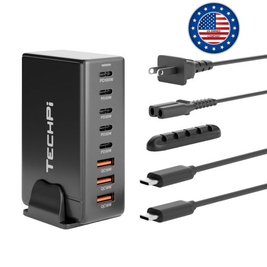 268W GaN USB Type C Fast Charger, 8 Ports, 100W PD USB C Laptop Charger Compatible with MacBook Pro/Air, iPads, Samsung Galaxy Note, iPhone 14/13/12 Mini/Pro/Pro Max