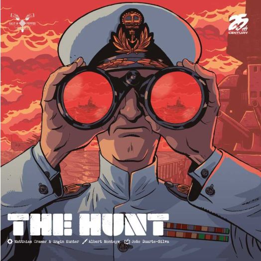 The Hunt , Two Player Only Strategy Board Game , Historic WWII Themed Naval Battle - 25th Century Games