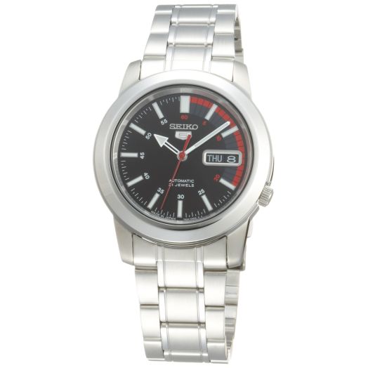 SEIKO 5 Stainless Steel Black Dial Watch Men's SNKK31J1 Made in Japan