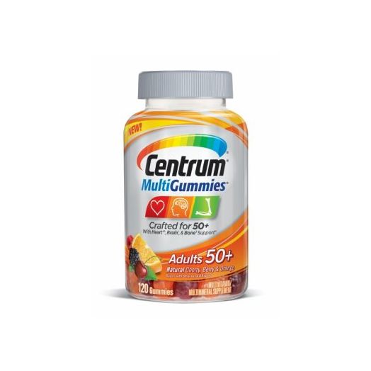 Centrum MultiGummies Adult 50+ Multivitamin Gummies, 120 Ct BONUS