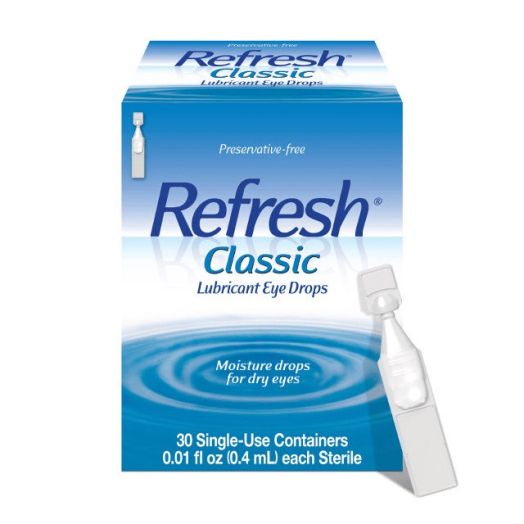 Refresh Classic Lubricant Eye Drops Non-Preserved Tears, 30 Single-Use Containers, 0.01 fl oz (0.4 mL)