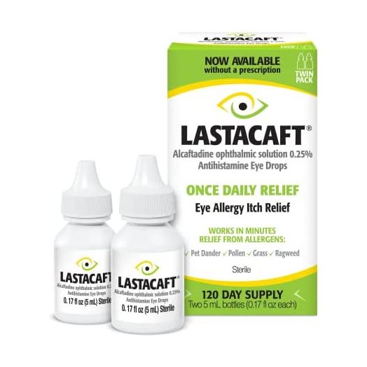 Lastacaft Once Daily Eye Allergy Itch Relief Drops, (2 Count) 120 Day Supply