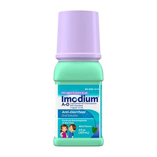 Imodium A-D Children's Liquid Anti-Diarrheal Medicine with Loperamide Hydrochloride for Diarrhea Symptom Treatment & Control for Kids, Mint Flavor, 4 fl. oz