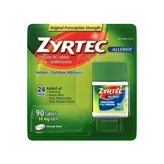 Zyrtec 24 Hour Allergy Relief Tablets - 10mg, 90 ct