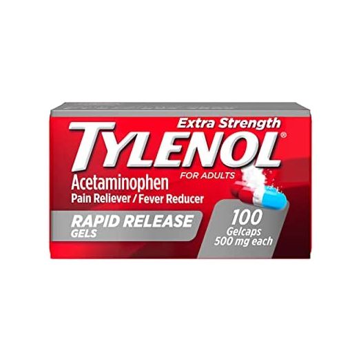 Tylenol Extra Strength Acetaminophen Rapid Release Gels, Pain Reliever & Fever Reducer, 100 ct